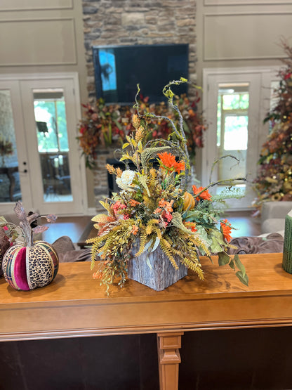 FINISHED Orange Sunflower Marigold ARRANGEMENT