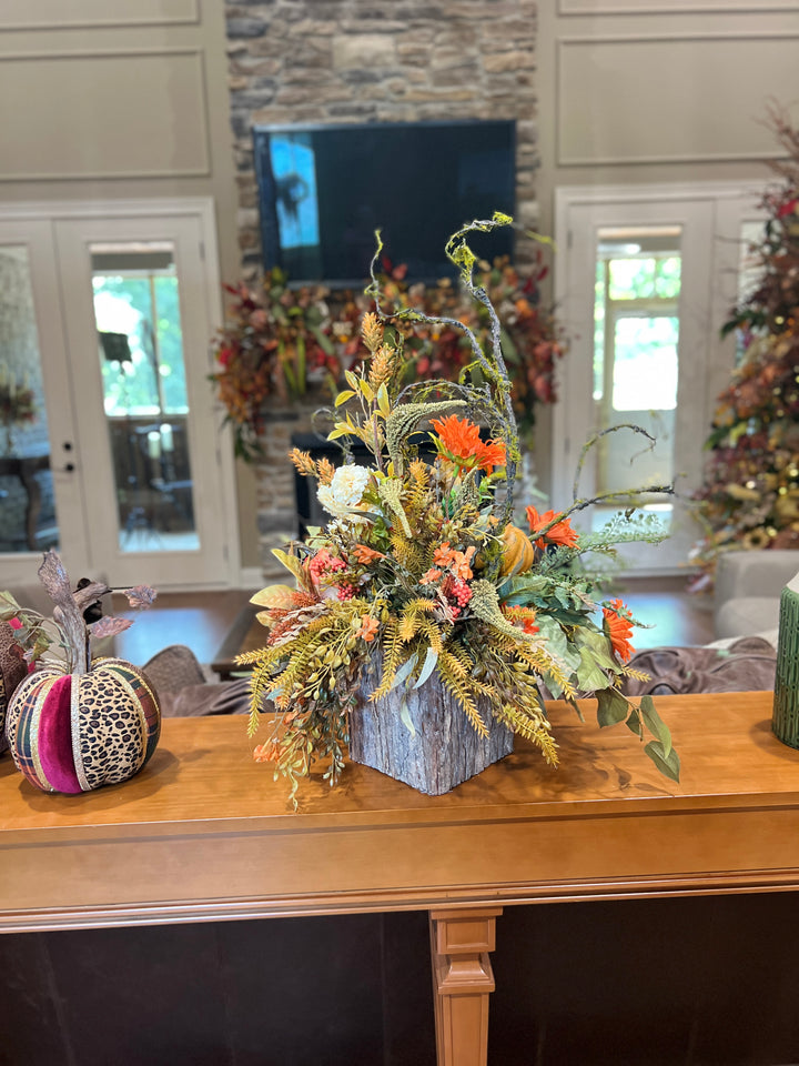 FINISHED Orange Sunflower Marigold ARRANGEMENT