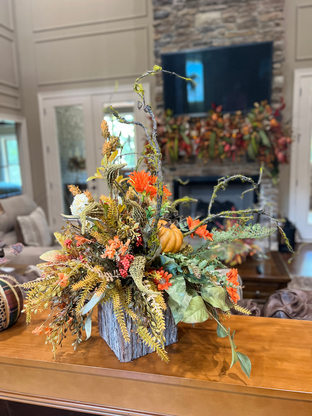 FINISHED Orange Sunflower Marigold ARRANGEMENT