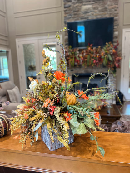 FINISHED Orange Sunflower Marigold ARRANGEMENT