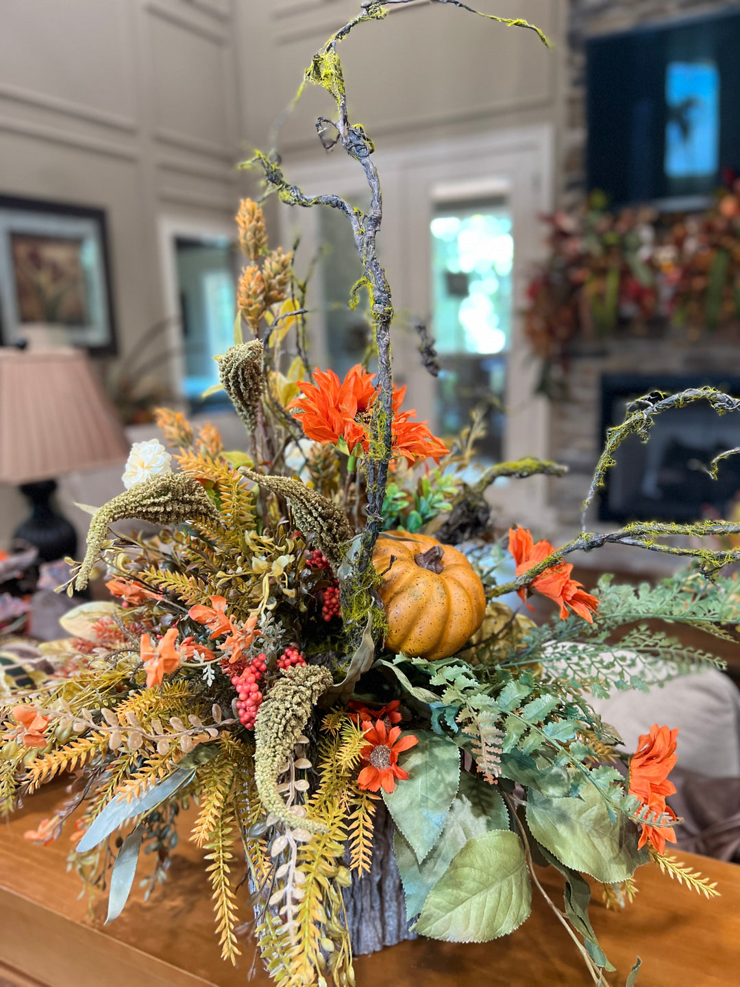 FINISHED Orange Sunflower Marigold ARRANGEMENT