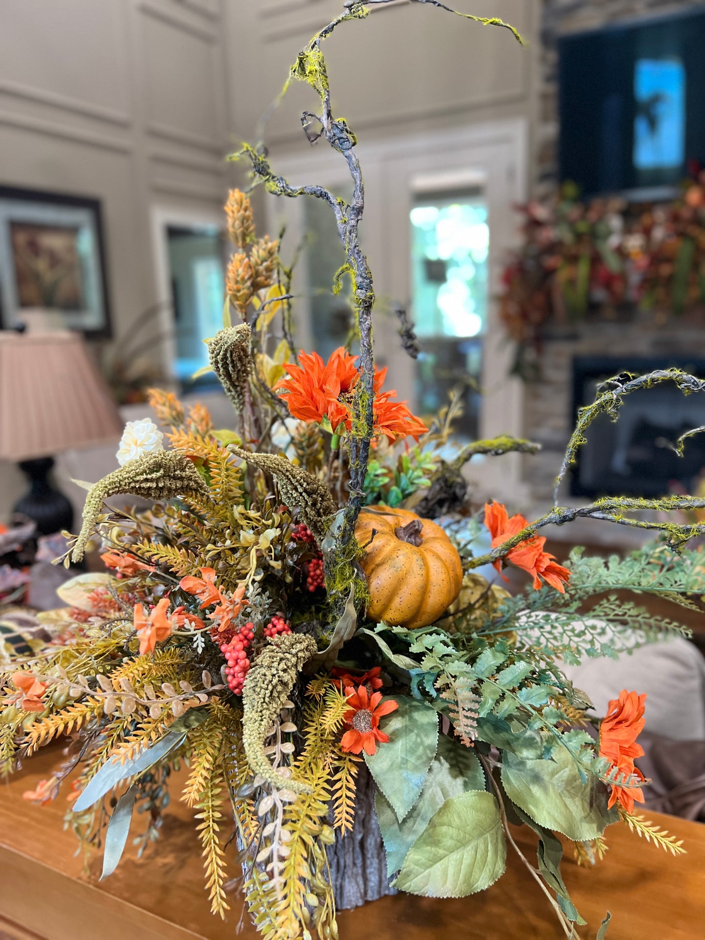 FINISHED Orange Sunflower Marigold ARRANGEMENT