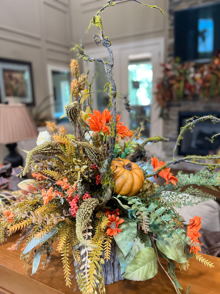 FINISHED Orange Sunflower Marigold ARRANGEMENT