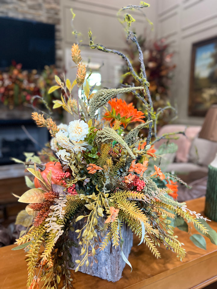 FINISHED Orange Sunflower Marigold ARRANGEMENT