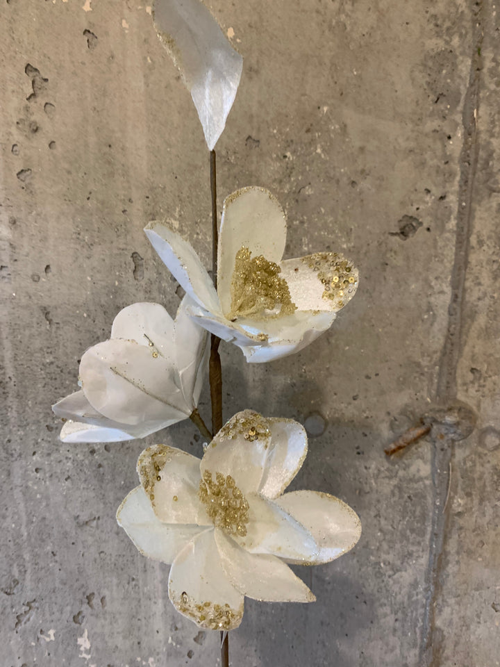 24in Velvet American Magnolia x3 CREAM