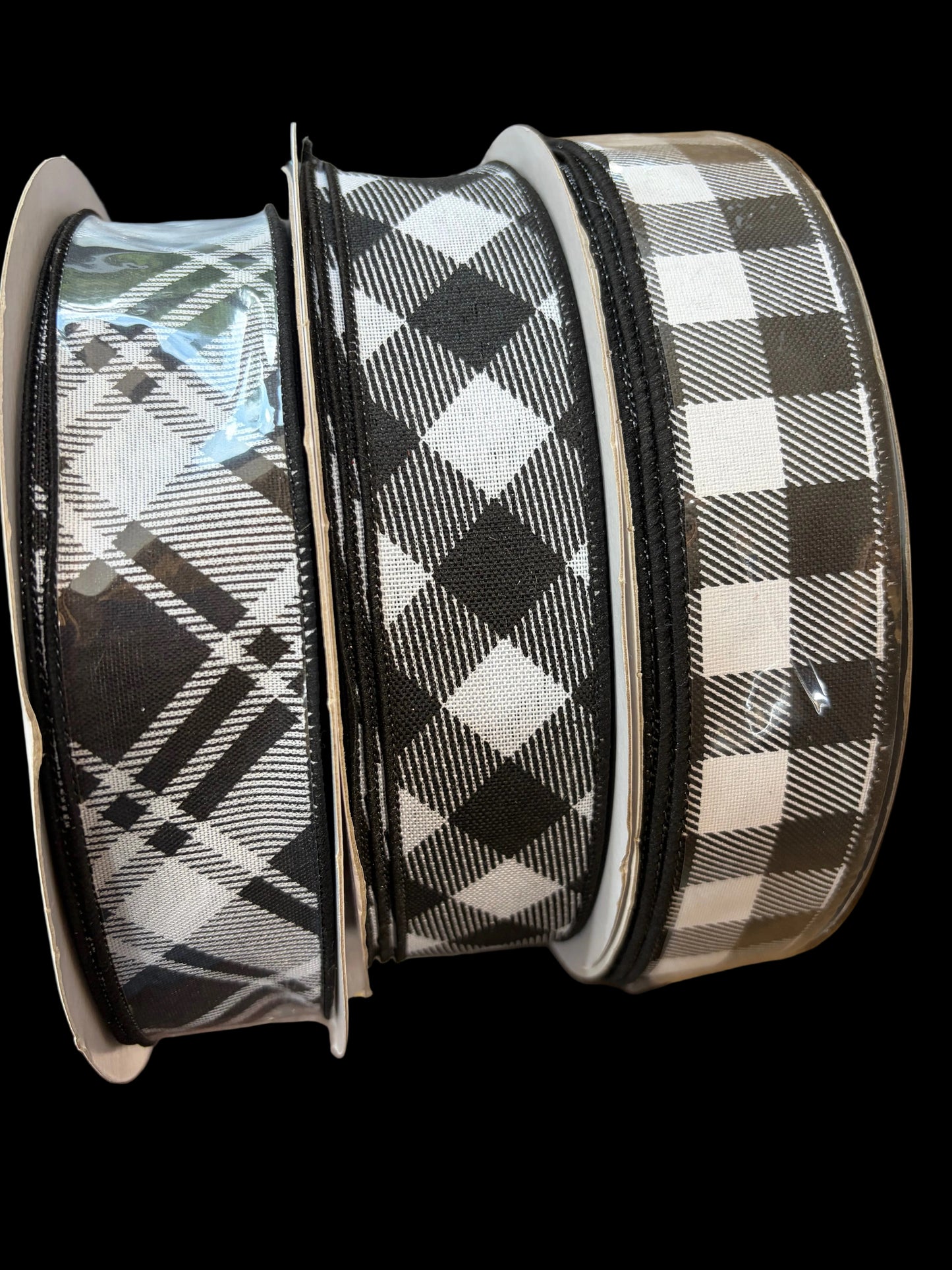 BDL008 150 YARDS 1.5in Black/White Ribbon