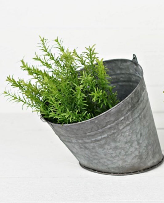 Tin Metal HALF BUCKET container 8.25x8.25in LG