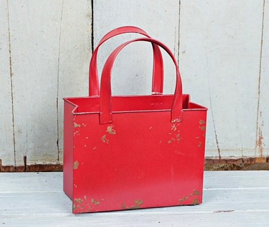 Distressed Metal Totebag RED aaa