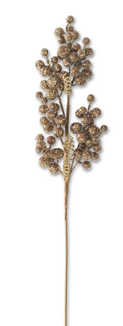 30in Brown Gold Beaded Seed Berry - Premium Greenery for Wreaths, Arrangements and Home Decor K&K