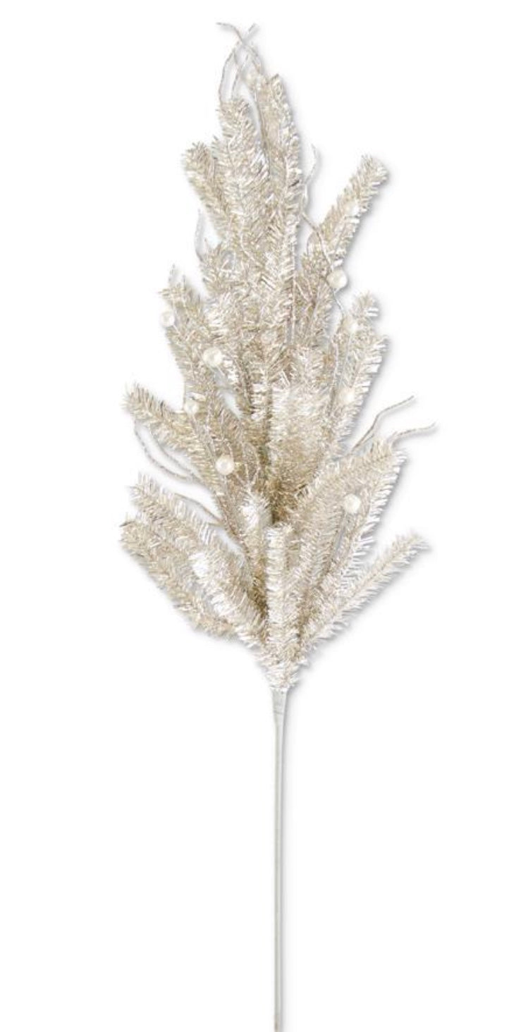 34in CHAMPAGNE Tinsel Twig/Pearl K&K