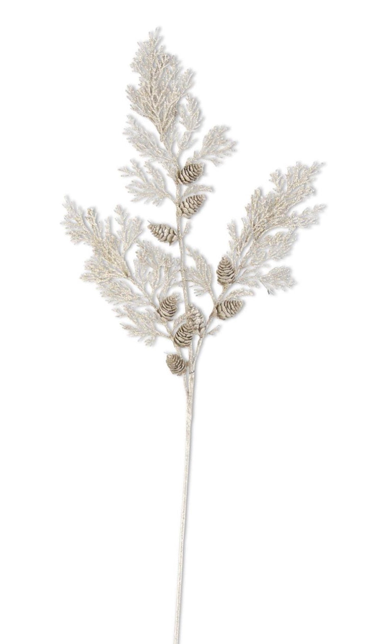 30in CHAMPAGNE Glitter Cedar & Pinecone