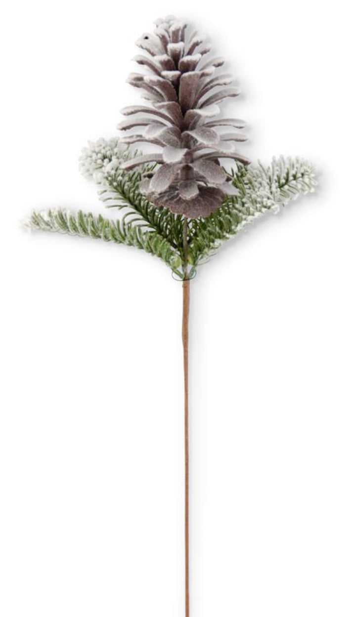 21in Flocked Fir Pine Pinecone