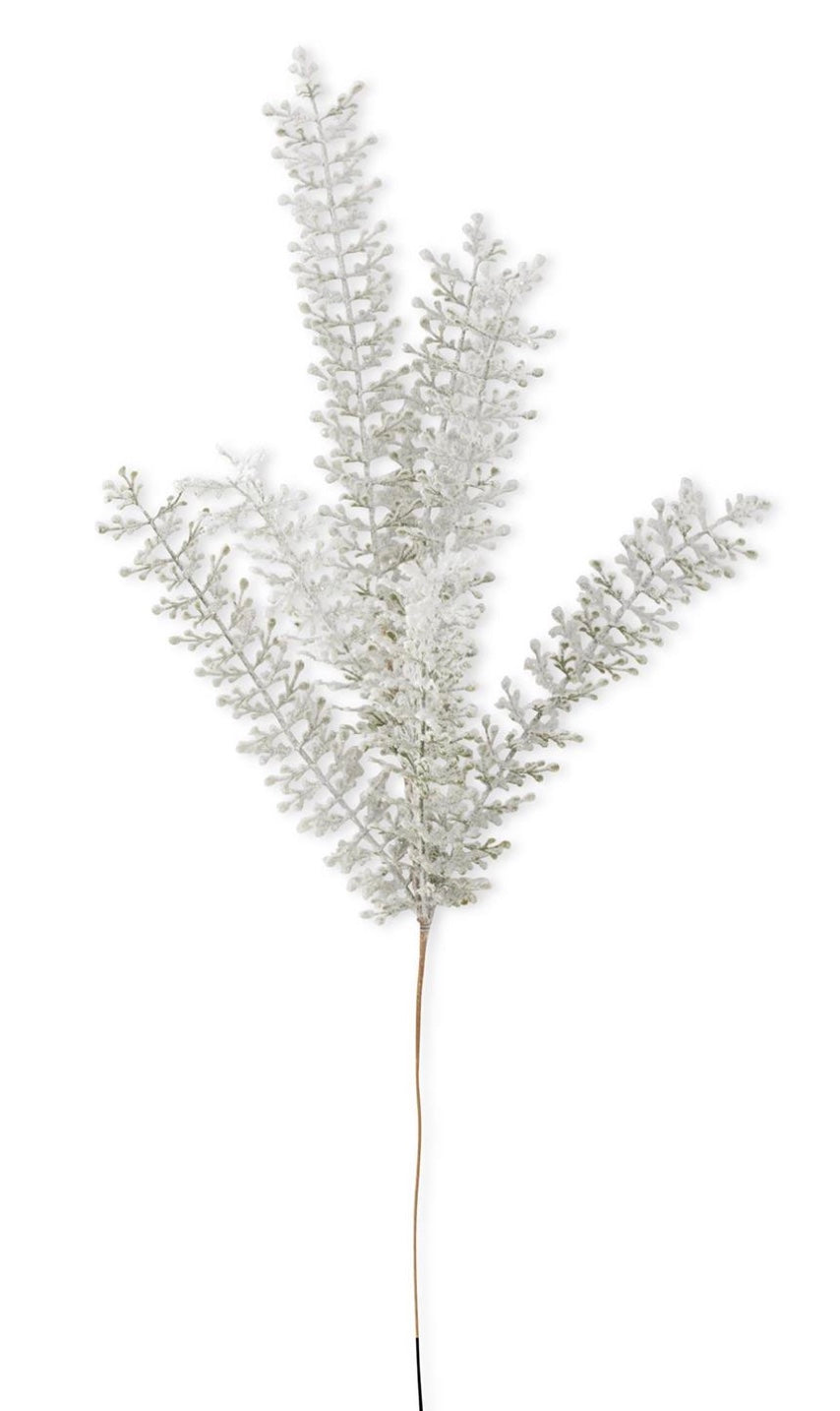 28in Snowy Green Leaf Stem