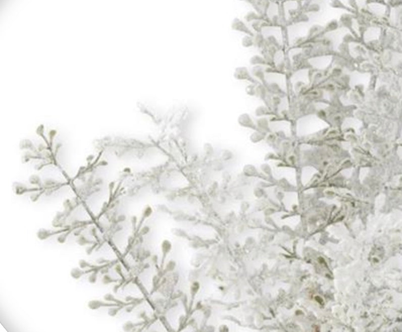 28in Snowy Green Leaf Stem K&K