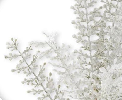 28in Snowy Green Leaf Stem K&K