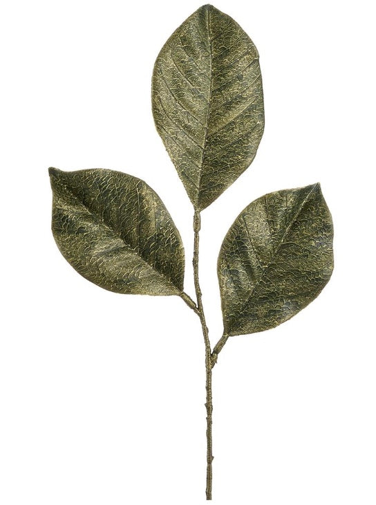 17in Metallic Magnolia Leaves GREENGOLD