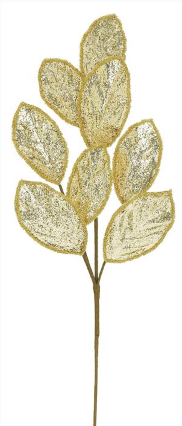 27in Beaded Edge Magnolia Leaf GOLD Select Artificial