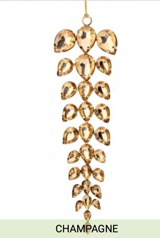 7.5in Crystal Jewel Drop Ornament CHAM