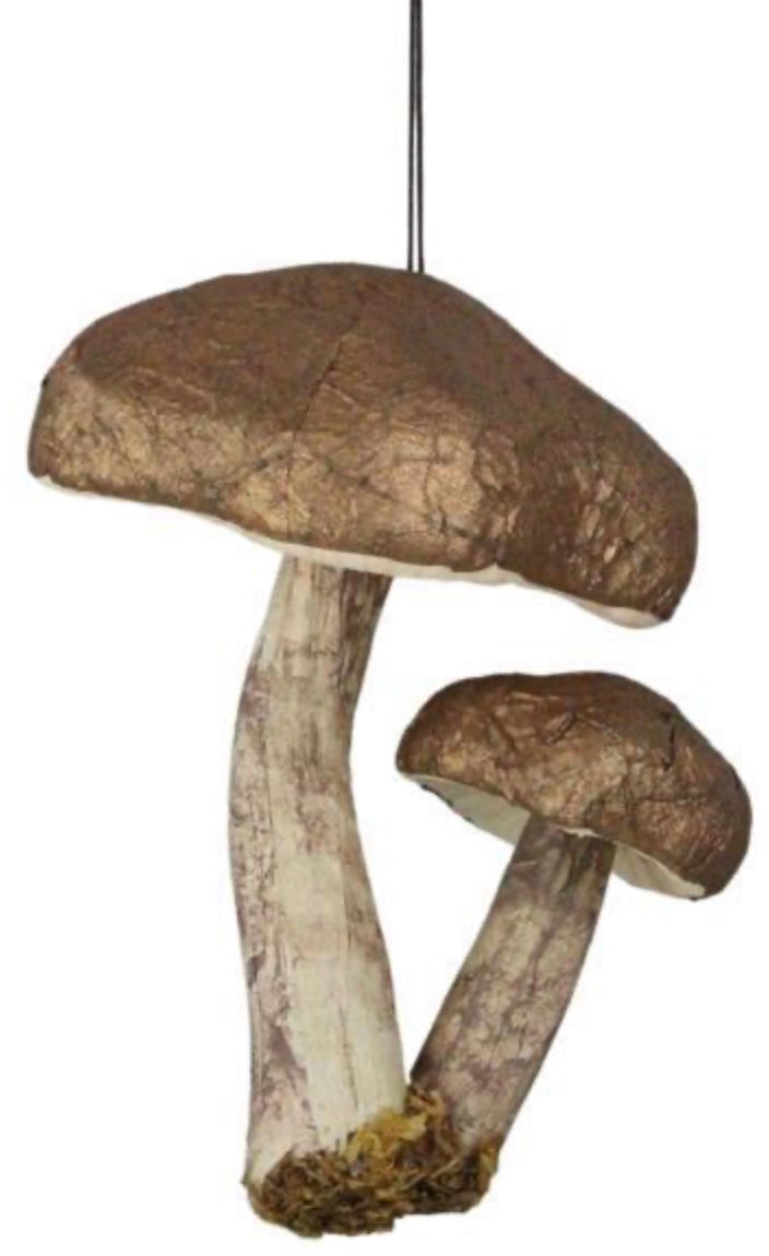 6in Double Mushroom Ornament NATURAL