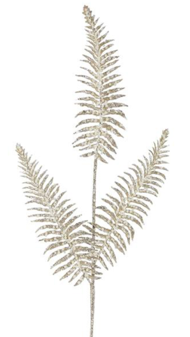 33in Fern Frond w/Pearls CHAMPAGNE