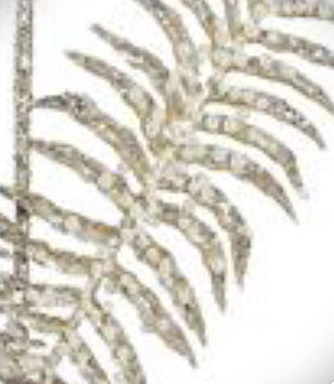 33in Fern Frond w/Pearls CHAMPAGNE