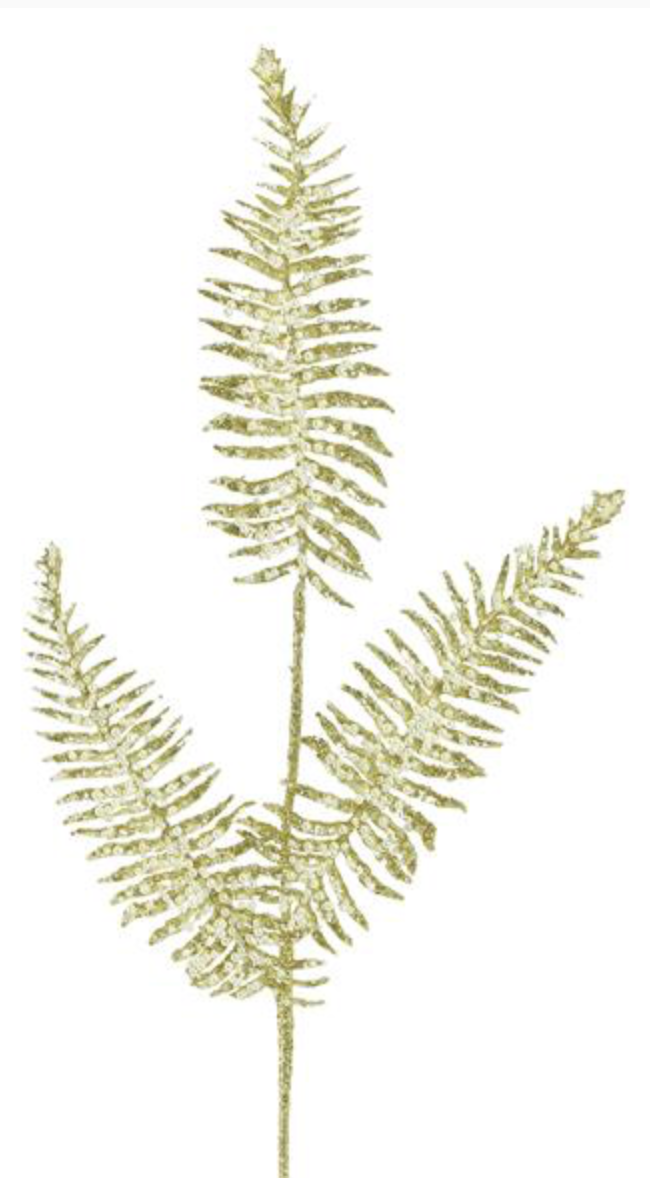 33in Fern Frond w/Pearls GOLD