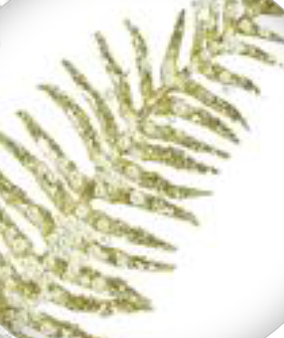 33in Fern Frond w/Pearls GOLD