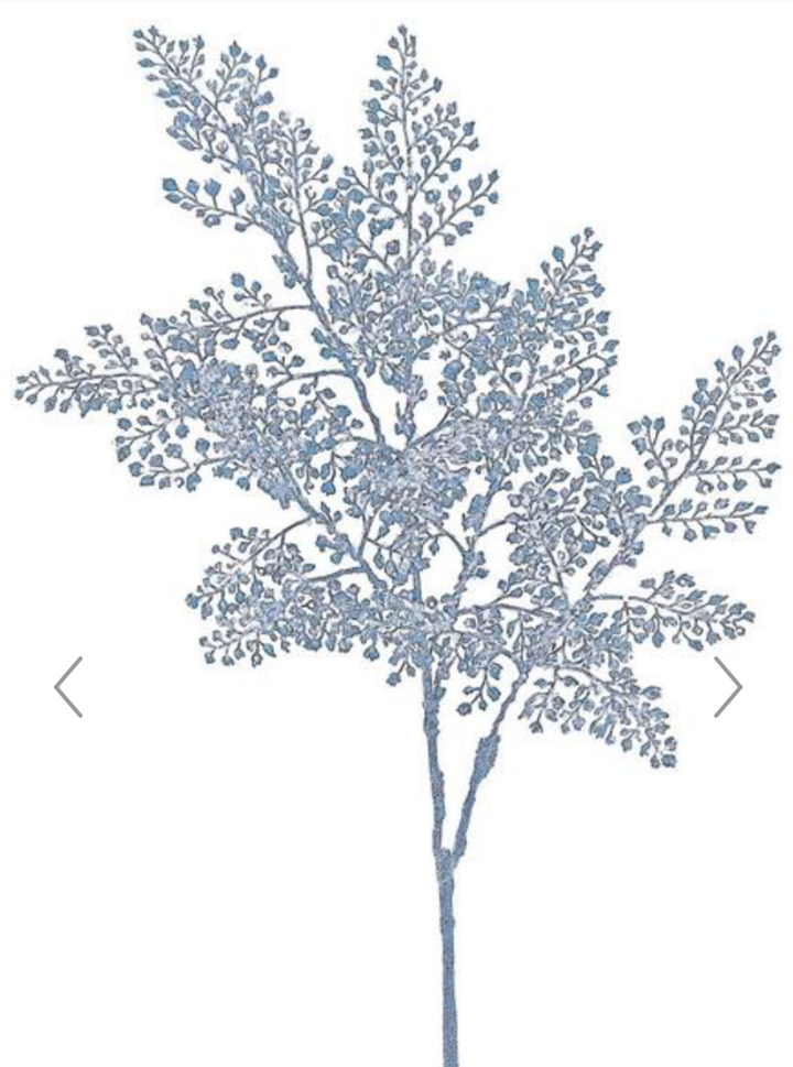 30in Glittered Maidenhair Fern BLUE/SILVER