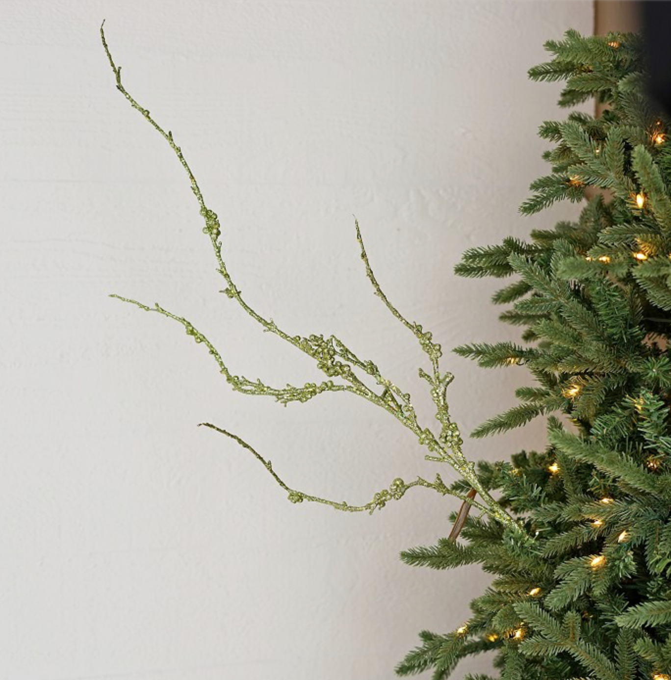 45in Glitter Tall Branch GREEN Brian Lane Designs