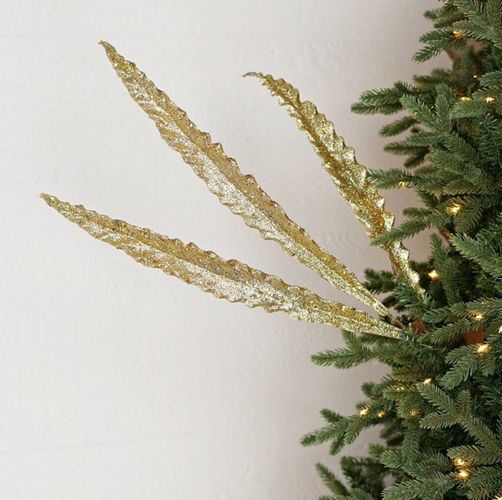 24in Glitter Feather Branch GOLD HALF PRICE