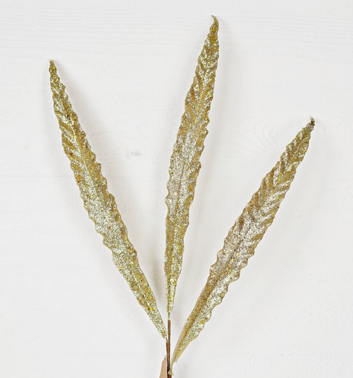 24in Glitter Feather Branch GOLD HALF PRICE