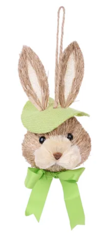 8inx4in Green Grass Bunny Head Ornament