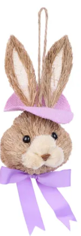 8inx4in Purple Grass Bunny Head Ornament