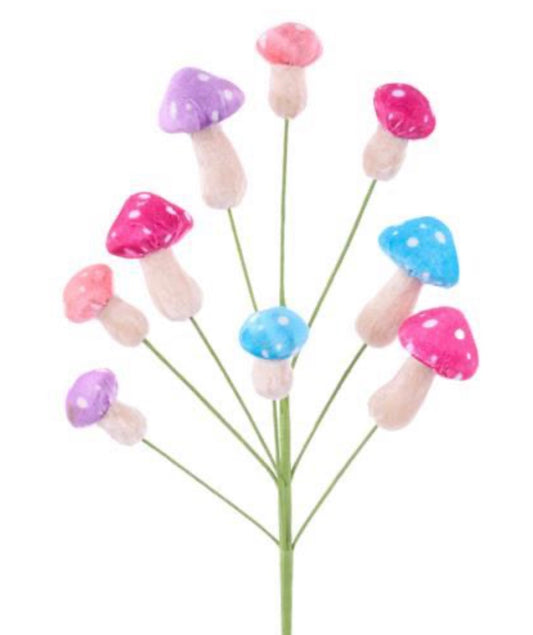 17in Multi-Color PolkaDot Mushroom Spray