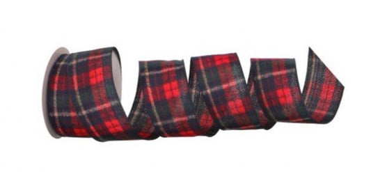 2.5 inch x 10 Yards Regency Wool Tartan Plaid Ribbon