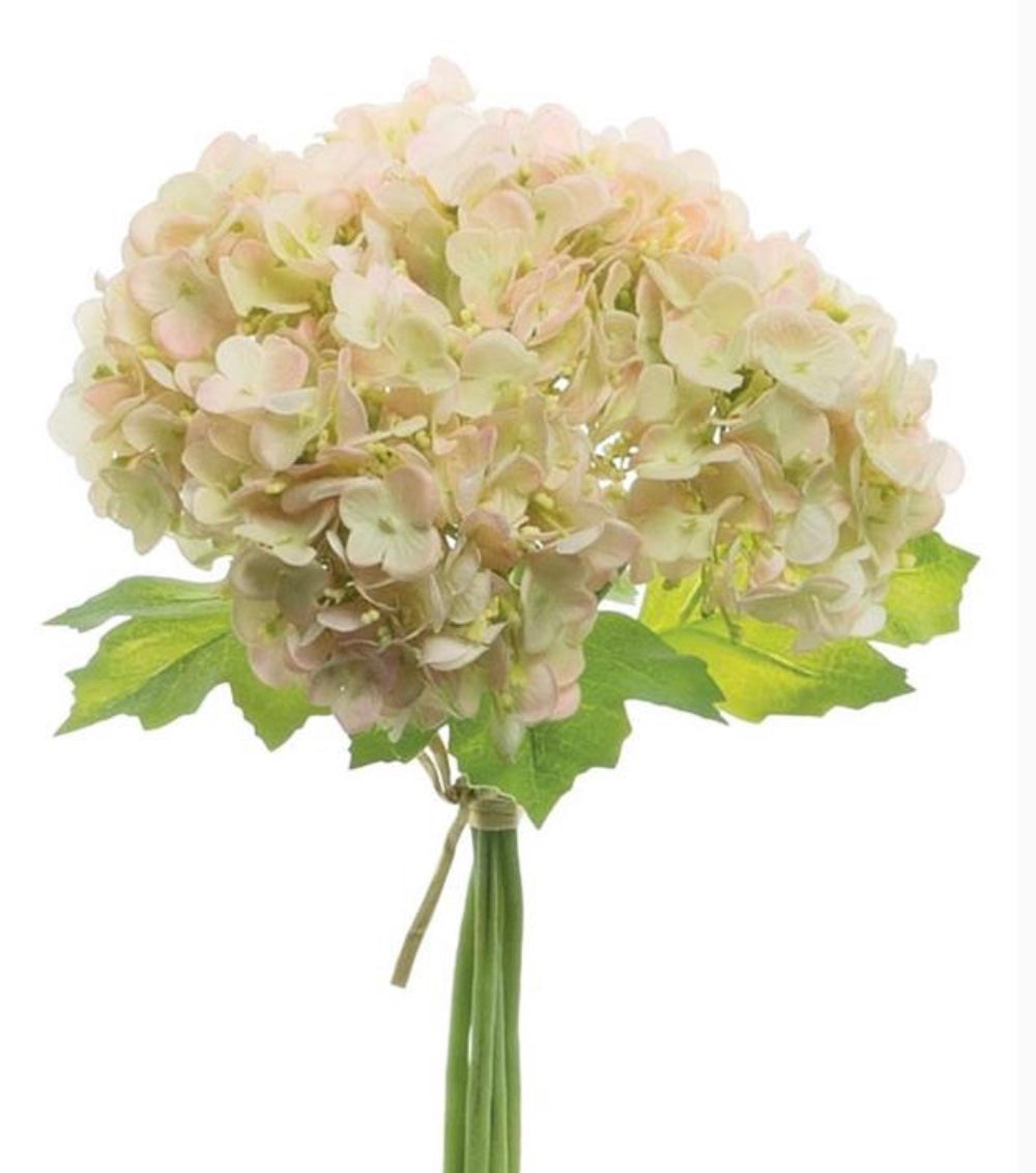 10in Natural Touch Hydrangea Bundle SOFT PINK