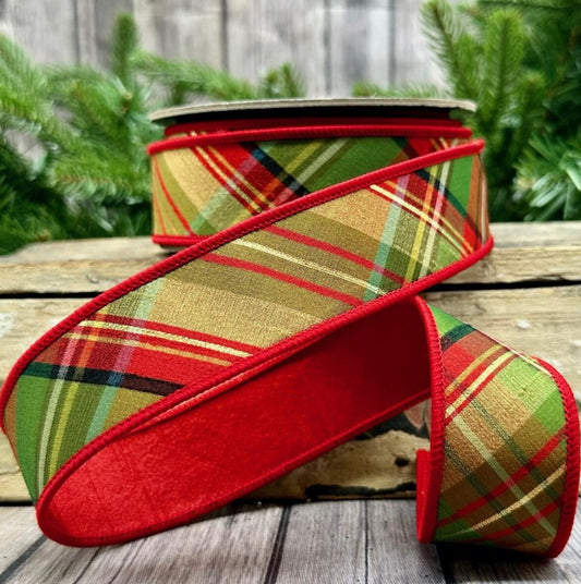 1.5in Dupion AINSLEY Diagonal Plaid