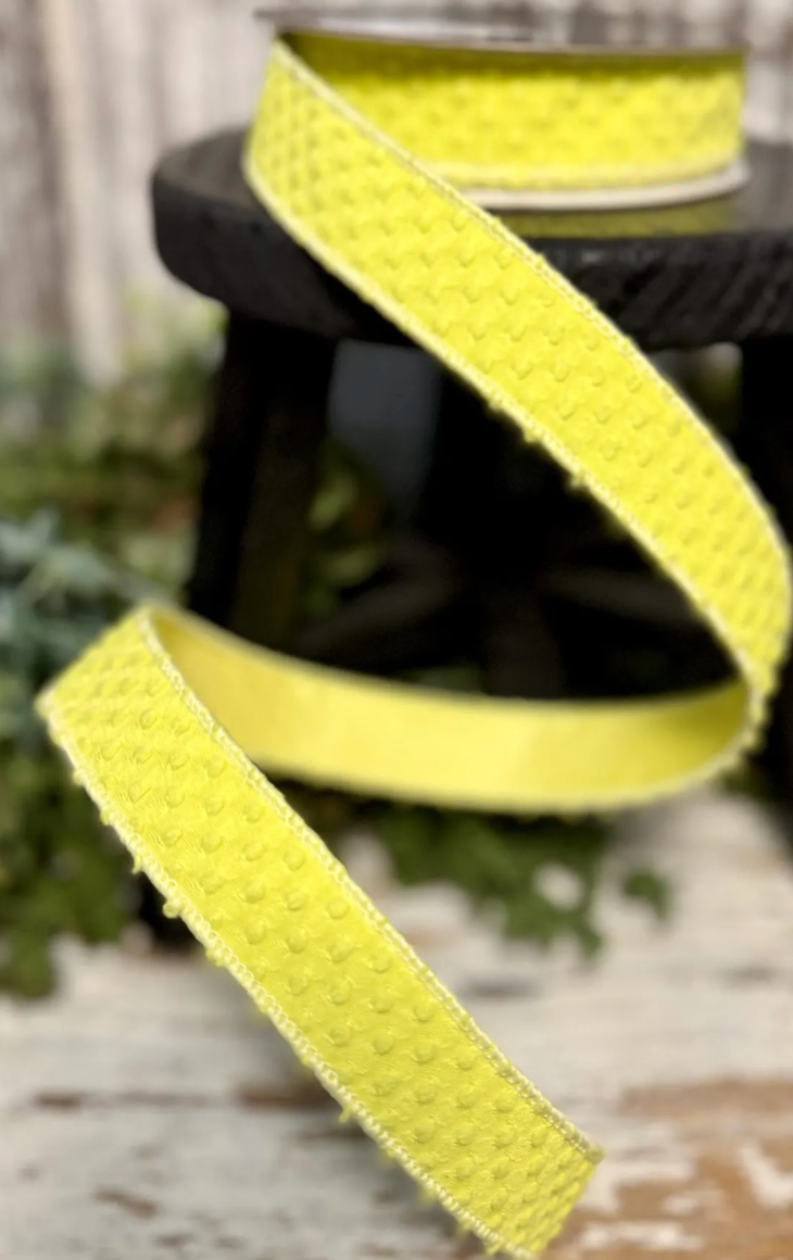 5 YARD x 1in Yellow Goosebumps Ribbon