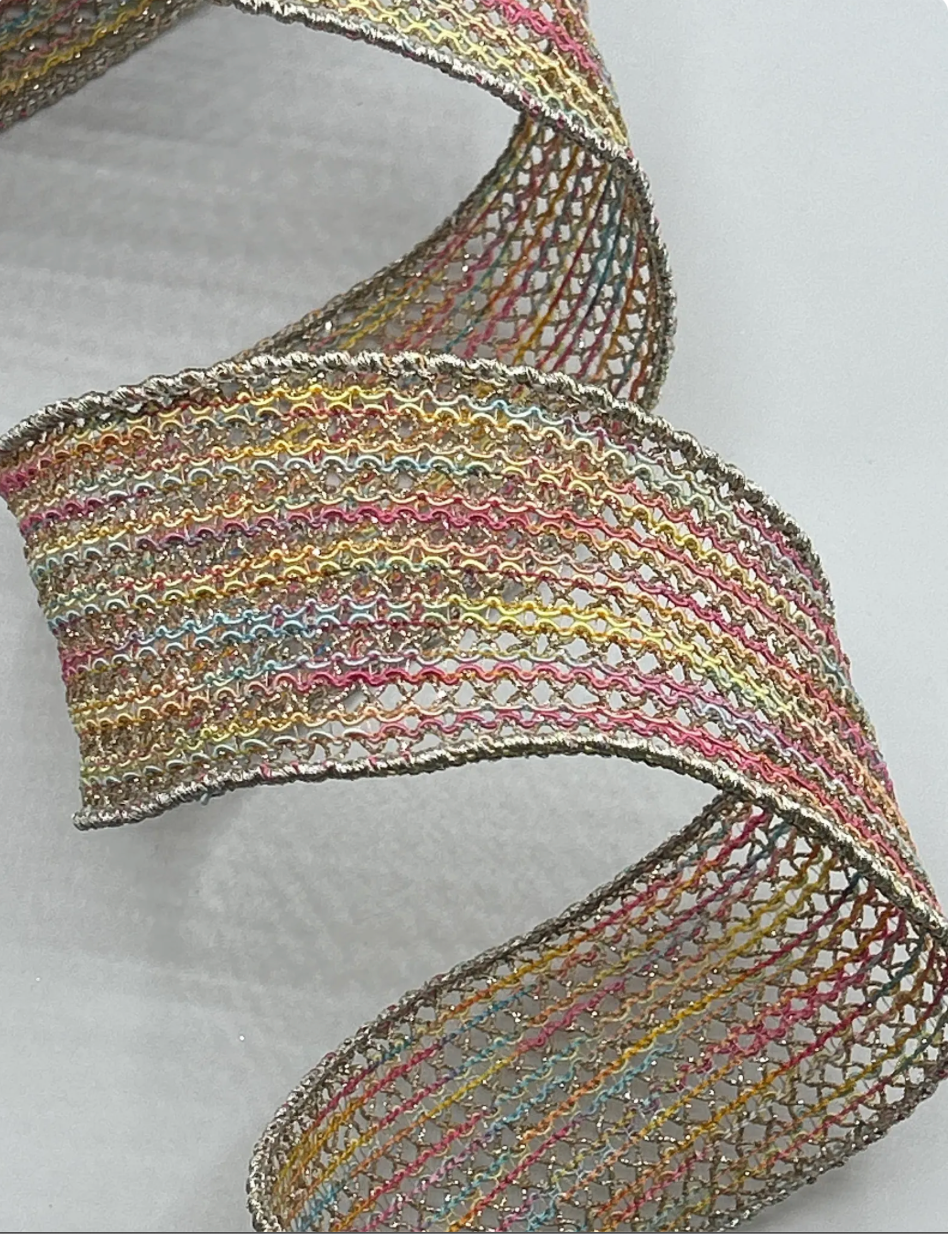 3inx10yd Farrisilk Sherbert Lace ribbon