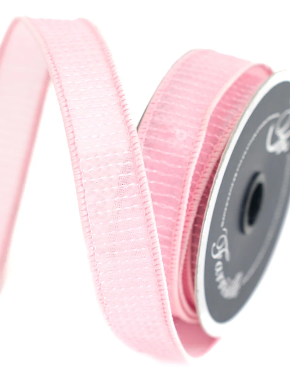 1inx10yd Farrisilk Lt Pink Dashing Dots ribbon