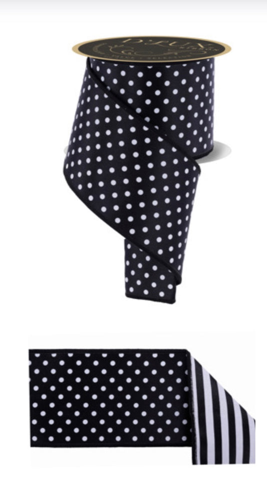4inx10yd Polka Dot/Stripe FUSED BL/WH Craig Bachman