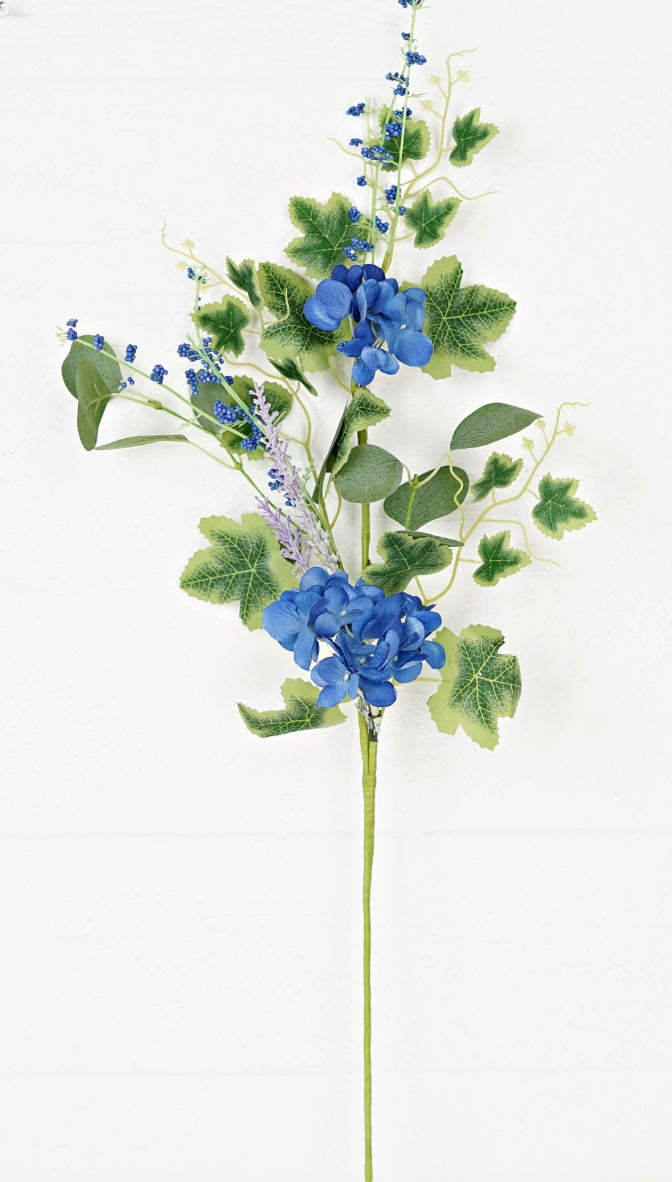25in Blue Hydrangea Spray