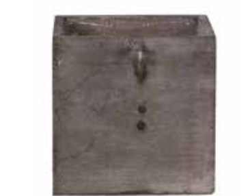 4in Wood Cube Container GREY
