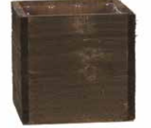 4in Brown Wood Cube Container