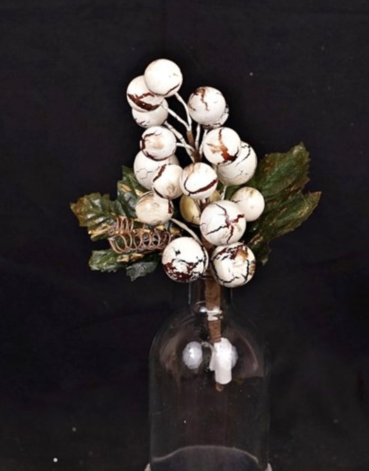 10in Crackle Berry Cluster CREAM