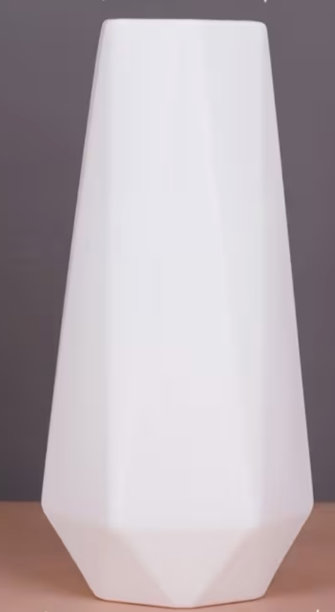9.5inx4.5in White Plastic Vase Container