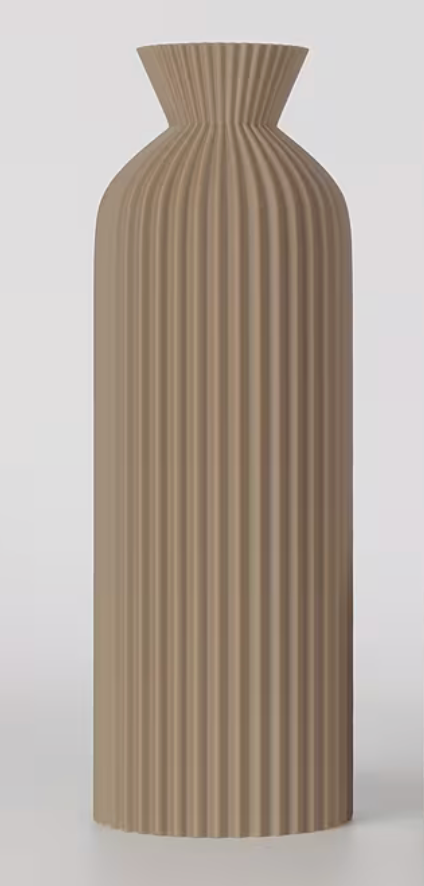 9inx3in Beige Plastic Vase Container