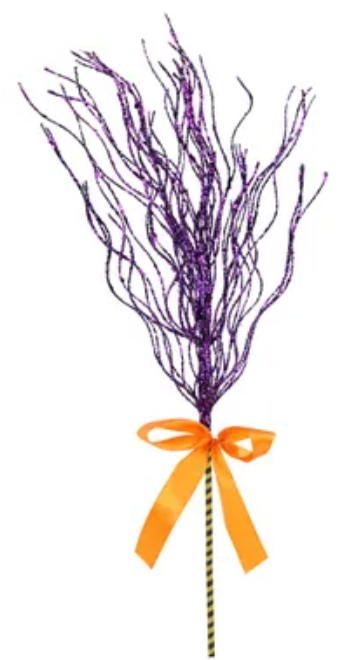 24in Purple Glitter Twig Broom
