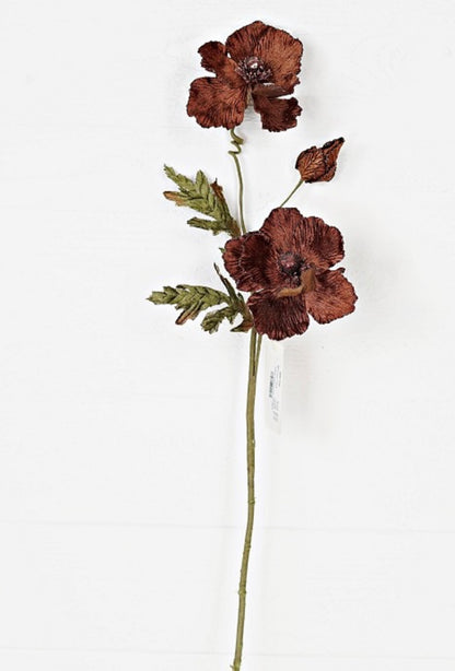 28in Velvet Poppy CHOCOLATE Impressive