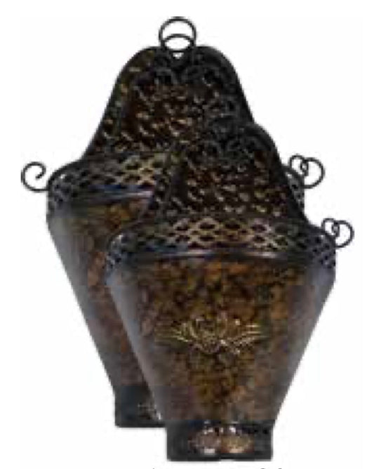 17x10in Metal Wall Container BROWN L